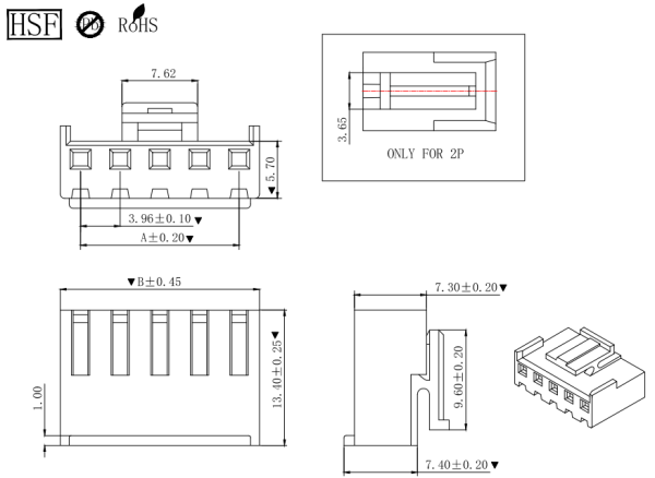 0 3.96mm间距胶壳 - 图片 1