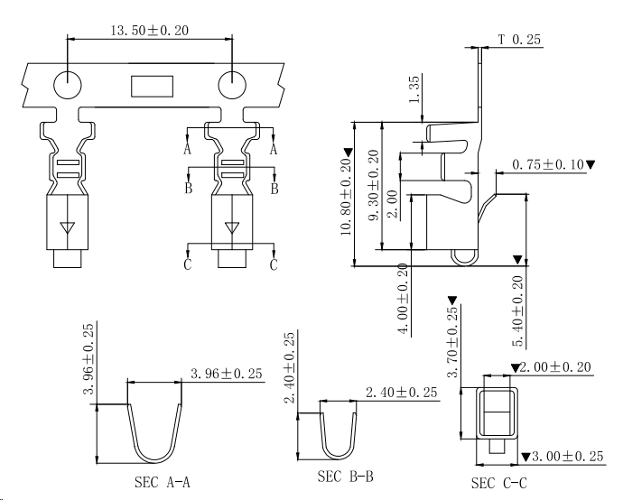 6 3.96mm间距端子 AT3961PT(L) - 图片 1