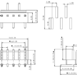 3.96mm间距 SMT 180°针座