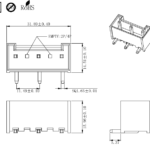 3.96mm间距 90°针座连接器