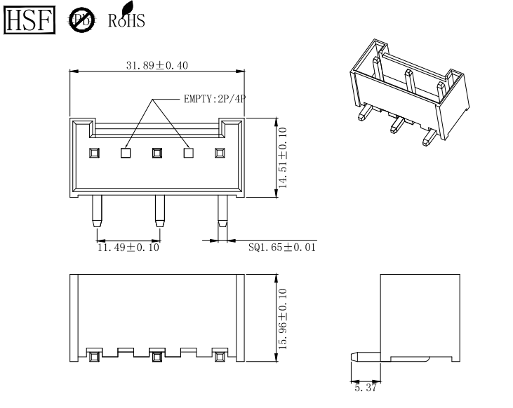 8 3.96mm间距 90°针座连接器 - 图片 1