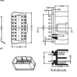 OBD 16P公头12V端子宽度1.5mm直焊型