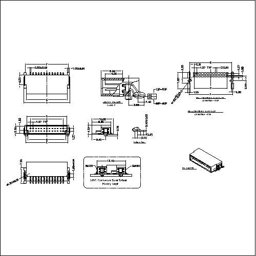 yubf 1.27mm 板对板连接器 SMC 公直 - 图片 1